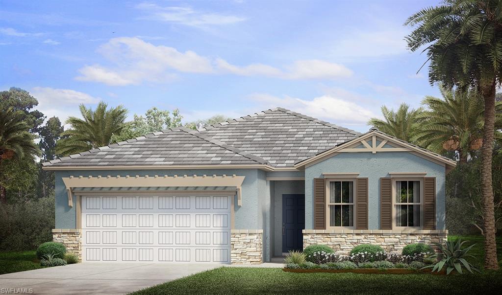 Under Construction.  NOV 2023 estimated delivery.  Top selling one-story Delray floorplan offers an open concept great room/kitchen/eating area that is perfect for entertaining & everyday living.  This home has 3Beds, Flex Room (has a single-entry door/window/closet - use as den or 4th Bed) & a 2-Car Garage!  Impact Windows Included!  Special features include high-end harbor light gray cabinets w/cushion close, wastebasket cabinet, under cabinet lighting & slide out shelves, upgraded faucets/hardware, single bowl kitchen sink, stainless steel appliances, quartz counters throughout, laundry cabinet package w/sink, crown molding, high-end wood-look floor tile, frameless shower enclosure & more!  Community highlights include Beautiful Clubhouse w/Social & Game Room, Resort Style Pool, Lap Lanes, Fitness Center, 4 Pickleball Courts, 3 Bocce Ball Courts, Sidewalks on Both sides of the street, Gated Entry, 4 Lakes, Waterfall Monument Sign, Convenient to shopping, Restaurants, Stores & a Short Drive to the Beach & all that Naples has to offer! Lot 173. F/6.