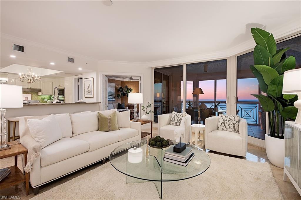 Brittany offers every luxury as one of a handful of the newer buildings on Park Shore Beach. This fully furnished and move-in ready 18th floor offering has extraordinary see-thru gulf, bay and city views as well as a bright and newly refreshed sophisticated interior with timeless appeal. A spacious floor plan with 2,500 square feet, near 9-foot ceilings and marble flooring are just a few of the special features. Gracious sized living room, three bedrooms plus office and three full baths, two generous-sized lanai outdoor living spaces complete with electric storm shutters plus two of the best-deeded garage parking spots. First class amenities include guest suites, tennis courts, fitness center and 24-hour building security.