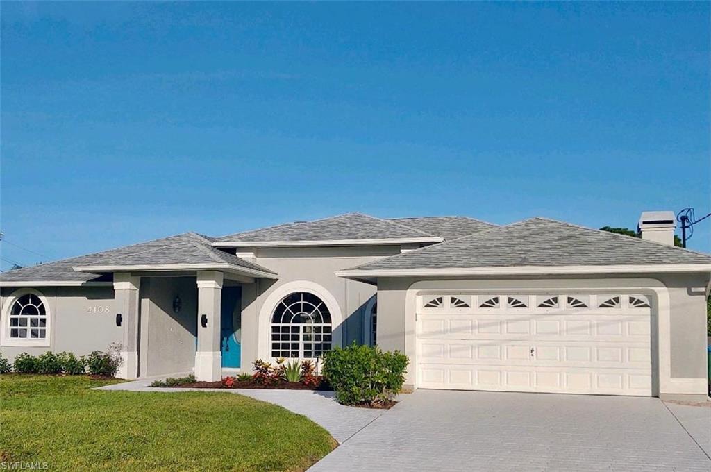 Completely remodeled 3 bedroom, 2 bath pool home in Southwest Cape Coral with over 2100 square feet - ready for you to start living your best Florida life! This home has everything you've been looking for. Located one block off Surfside and Beach, surrounded by million-dollar waterfront homes, and tucked in a quiet neighborhood with only two cul-de-sacs! No stone has been left unturned - new tile floor throughout, new kitchen, new bathrooms, new sprinkler system, new everything! A/C was installed in 2015, Roof in 2012, and completely repiped in 2021, including the pool equipment. When you walk through the front door, the open floorplan draws your attention to the brand new kitchen - double countertop areas for plenty of seating, new cabinets, upgraded granite, new Whirlpool appliances. The bathrooms have all new showers, tub, vanities, upgraded granite, and fixtures. The main living room has a new stone fireplace for ambiance, or even heat if it ever gets cold enough. The large covered lanai has plenty of living space, along with an oversized pool for those family memories. This home is perfect for the growing family, snowbirds, or retirees ready for their piece of Paradise!