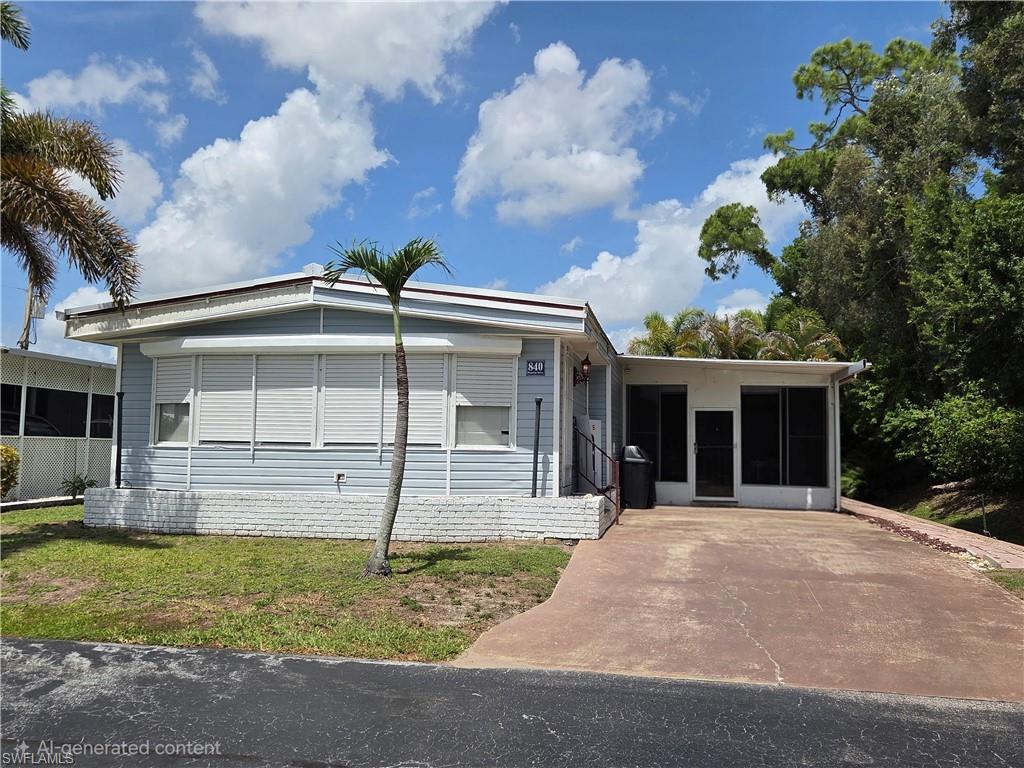 INVESTOR OPPORTUNITY--A DIAMOND IN THE ROUGH -- PRICED RIGHT, & READY to SELL! Hurricane damaged with some repairs made. New subfloors have already been installed so you can put down the type of flooring that you want. Why spend a lot of $$$ on your vacation home? Carrying costs are LOW! Insurance is affordable & available! Own this unit AND YOUR LAND! Enjoy MAINTENANCE-FREE AFFORDABLE LIVING in the Sunshine State in this spacious double-wide with Florida Room & screened breezeway on a quiet street w/no through traffic. Electric storm shutters in front & back; manual shutters on sides; newer windows; roof-over; vinyl siding; 2 walk-in closets in master BR; awnings & shutters on every window! Enjoy the spacious, open living room & eat-in kitchen w/smooth-top stove. Storage, workshop & laundry area with laundry tub. LOW HOA fee $185/month! Walk to the pool & enjoy a friendly 55+ Community w/lots of activities, 2 clubhouses, heated pool, shuffleboard, ponds, parks, mature landscaping, street lights. RV & boat storage available on-site! Life is good at Lazy Days! A great place to live year-round or as a 2nd home! The price of this home reflects the need for the carport replacement and floor & ceiling replacement to your own taste and budget.