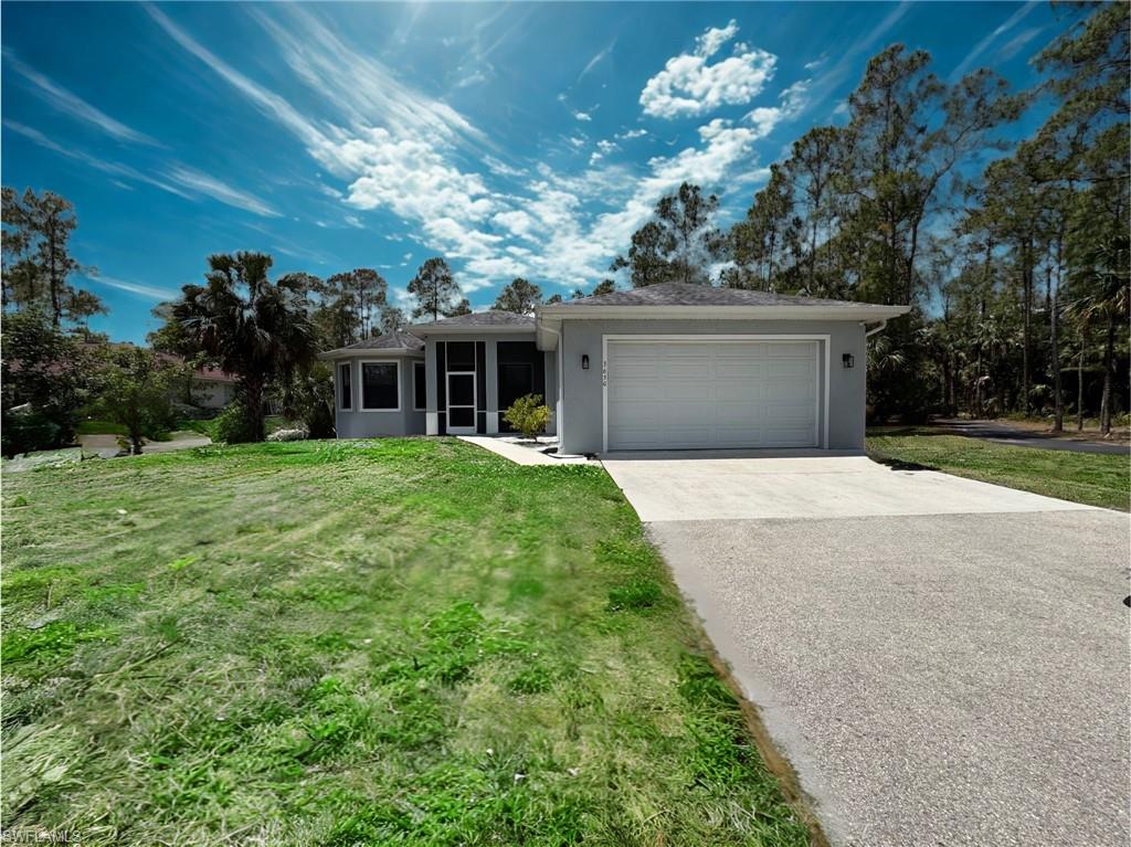 Available for annual rental, this beautifully maintained ranch-style home is located in the peaceful south section of Golden Gate Estates and sits on a spacious 1.14-acre lot. Offering 3 bedrooms, 2 bathrooms, and a 2-car garage, the home features an open kitchen that flows seamlessly into a spacious family room, creating an ideal space for casual gatherings. Bright and airy throughout, the home boasts a thoughtful floor plan with generous room sizes and ample natural light. Enjoy easy access to the large, covered lanai from both the kitchen and living room—perfect for al fresco dining or quiet relaxation. Additional highlights include stainless steel appliances, all-wood cabinetry, granite countertops, tray ceilings, tile flooring throughout, upgraded lighting, 6" baseboards, 8-foot interior doors, impact-resistant windows and doors, and an asphalt driveway. The expansive lot provides plenty of space for RVs, boats, trailers, and more. Located in a quiet, serene area, this home is available as an annual rental, furnished or unfurnished. Pets are welcome with prior approval. This is truly a must-see property.