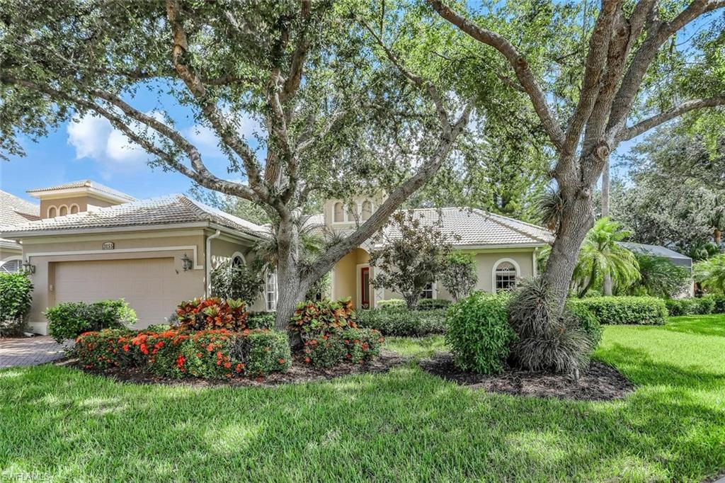 This charming 3Br/2Ba detached villa offering the perfect blend of comfort and privacy situated on a private corner lot. This home features a spacious open-concept living and dining area.  A bright kitchen with Raised panel Cherry cabinets, ample storage, offers granite countertops, tile backsplash, kitchen island w/ cook-top, wall oven & microwave, and breakfast bar.  Great room features plantation shutters, tray ceiling w/ recessed lighting and French doors to the lanai pool area.  The master bedroom offers a private door to a side patio, his & her walk-in closets, tray ceiling, walk-in shower, dual sinks and ladies seated vanity. Other features: Additional Guest room and second full bath with tub and shower. Neutral tile flooring and wood floors throughout main living area, private pool w/ privacy wall, expansive yard, volume ceilings, & recessed lighting.
Olde Cypress is a low-density gated community with 550 single family homes, located in North Naples, the Social Membership allows residents to use the clubhouse facilities which include club activities, fine & casual dining, tennis, pickleball, swimming pool, fitness and meeting rooms. Residences of the community may enhance their privileges by upgrading to a Golf Membership on the prestigious P.B Dye 18-hole designed course. New renovated Clubhouse brings Olde Cypress to a class of it own.  Olde Cypress is located just off I-75, allowing easy access to Fort Myers airport, numerous restaurants, beaches and shopping.