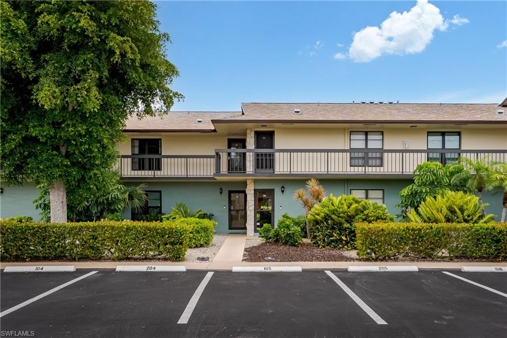 Discover your own part of an Island Paradise. Come and see this terrific location close to Resident’s Beach, JW Marriott, shops, & dining. This first floor residence offers an open floor plan with a coastal fit & finish. Natural light brightens the interior, and the lanai view features the landscaped courtyard and swimming pool. The building location is also a plus, as it is away from Collier Blvd for more privacy. The residence has two bedrooms, two bathrooms, a screened-in lanai, and laundry in-unit. The assigned parking place is close to the front door. Convenience and easy access around Marco Island from a central location by the beach.