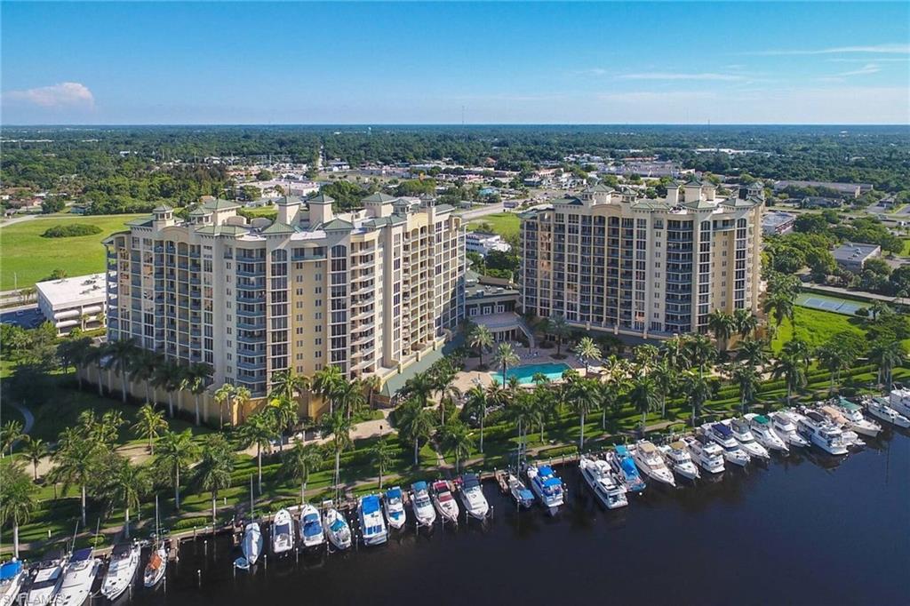 Seasonal furnished turnkey rental available for 2027 season. This 3rd floor condo offers a 2000 sq.ft. courtyard balcony covering all of your entertaining needs. Two bedrooms and an office with a sofa bed, 2.5 bath. Each bedroom/den walks out to the lanai. Condo features floor to ceiling glass, granite counters, 42" wood cabinets and tiled main living area. Vacation at North Star and enjoy a 15,000 sq ft clubhouse, southern facing pool and spa, business center, meeting room, surround sound theatre, state of the art aerobics and fitness center, steam & locker rooms, billiards room and card room, 24/7 manned gate and community patrol. Three Pickleball courts and a tennis court. Bocce ball. Close to both Southwest Florida International and Punta Gorda Airport. Walk down the marina to four waterfront public restaurants. Boat slips and rentals for lease at the marina. Take the free seasonal trolley to downtown Fort Myer's newly revitalized River District with over 60 restaurants, shops, boutiques, galleries and more.