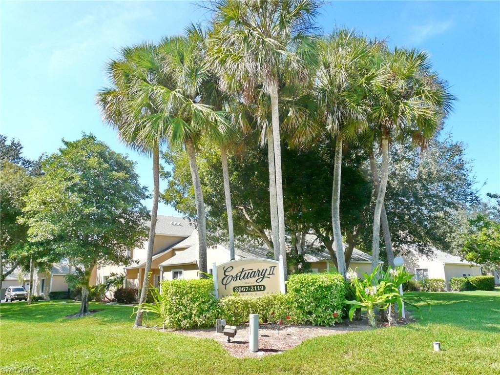 A great opportunity has emerged to own an end-unit condominium in the desirable Estuary II. This three-bedroom, two-bathroom unit is perfect for those who want the comfort of a single-family home without worrying about maintenance that might be involved. The living room boasts a vaulted ceiling and offers access to the lanai. The kitchen has plenty of storage space and is equipped with newer stainless-steel appliances and a convenient breakfast bar. The primary bedroom is spacious and includes access to the lanai, a walk-in closet, and a walk-in shower. The additional two bedrooms are located towards the back of the unit, along with a full bathroom. This unit also features impact-resistant windows/doors, a washing machine and dryer, a screened lanai, and is pet-friendly. This community also allows monthly rentals, and this unit has been a successful rental property for many years. This property is located in a convenient area with easy access to shopping centers, dining options, schools, and beach access points. Its strategic location makes it an ideal choice for those looking to own a property on Marco Island and enjoy all Marco Island has to offer!