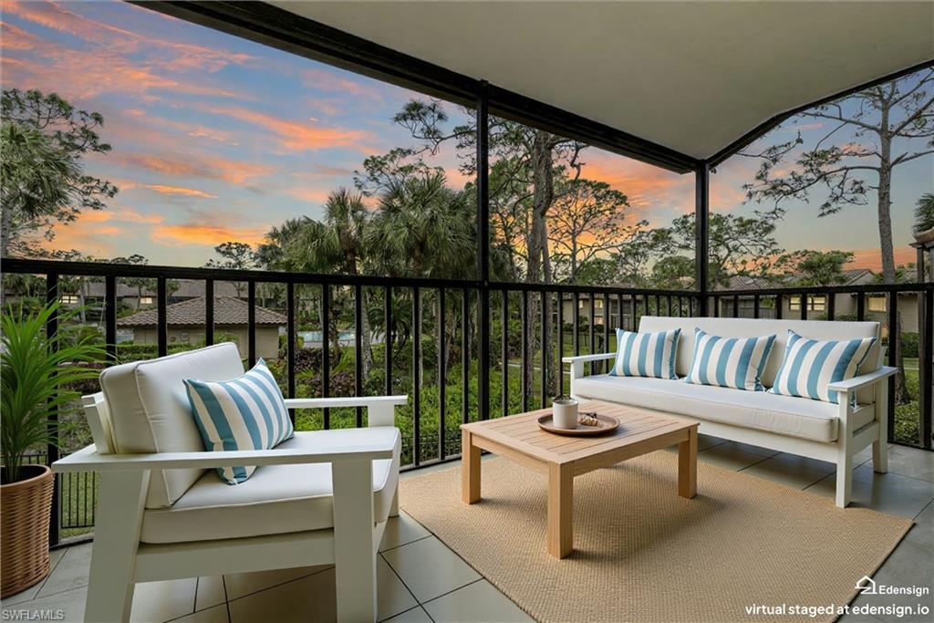 NEW LISTING. EXCEPTIONAL VALUE & OPPORTUNITY. Experience effortless Naples living in this maintained 2-Bedroom, 2 Bath residence in the highly desirable & centrally located "BEST KEPT SECRET " in Naples! SELLER OFfERING BUYER CONCESSIONS WITH ACCEPTABLE OFFER - CALL FOR DETAILS. This charming condo is perfectly positioned on the second floor with your own entrance. This light-filled 2-bed 2-bath condo offers soaring vaulted ceilings with skylights. Large screened-in balcony Lanai with view of the POOL off Living Room & Master Suite. Southern Exposure where you will enjoy breathtaking Sunset Views that create a warm inviting ambiance. Designed for comfort & peace of mind, this condo features a newer AC system, ADT security system, and a private detached one-car garage. Offered unfurnished it provides the perfect opportunity, with a clean slate to create a personalized luxury retreat tailored to your own style. Master Suite Bath w/Shower & Large Walk-In Closet, 2nd bath Shower Tub Combo w/Glass Door. The community of Coach House is an intimate enclave of 50- residences known for its charming brick paver driveways, lush tropical landscaping, and a sparkling community pool that embodies the relaxed Naples Lifestyle. Ideally located across from the Grey Oaks Country Club & just 4 miles from the popular LOWDERMILK BEACH, you'll enjoy access to world-class beaches, upscale shopping, fine dining, golf, tennis, pickleball, and the vibrant energy of downtown 5th Ave, the Waterside Shops & Mercato! Exceptional value continues with condo fees that include water, cable, internet, and WI-FI, making ownership both convenient and worry-free! This is an opportunity not to be missed! Now offered at a new improved price - schedule your showing today & MAKE OFFER! Some photos have been virtually staged.
