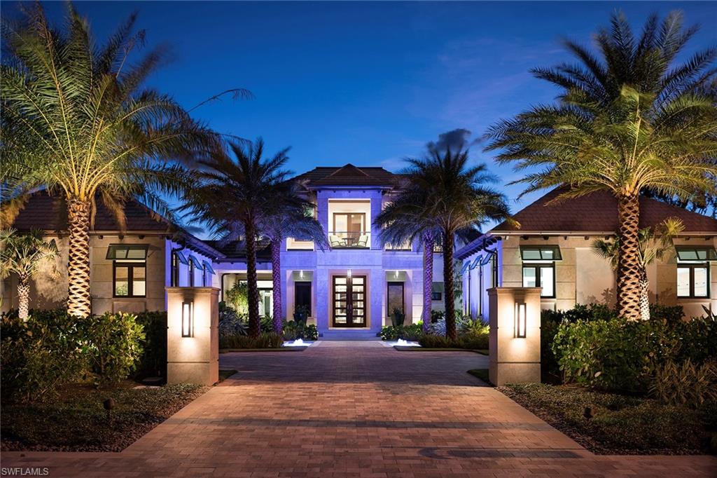 The one and only 3450 Rum Row is your private escape to Hidden Bay in Port Royal. With over 8,200 square feet under air, this estate by renowned developer Michael Mullen and award-winning architect Jon Kukk is paradise inside and out. This masterpiece is a place where sophistication, style and craftsmanship meet for the ultimate in waterfront living. A truly magnificent, classically designed home with six bedrooms, it is perfectly situated on a most desirable oversized lot and one-half in Port Royal. Enjoy 156 feet of waterfront in Port Royal with access to the Gulf of Mexico. This home has unbelievable southwest exposure with long views down Man-of-War Cove. The main level of the home emphasizes outdoor access with disappearing doors in the living room and family room that create a truly seamless indoor-outdoor space. The covered outdoor living area allows you to enjoy sunsets amidst a negative edge pool with spa and stone fireplace. The gourmet kitchen will have the finest cabinetry and appliances, a private dining room with French doors out to a beautiful courtyard, butler's pantry and a well-appointed library with views of Hidden Bay.