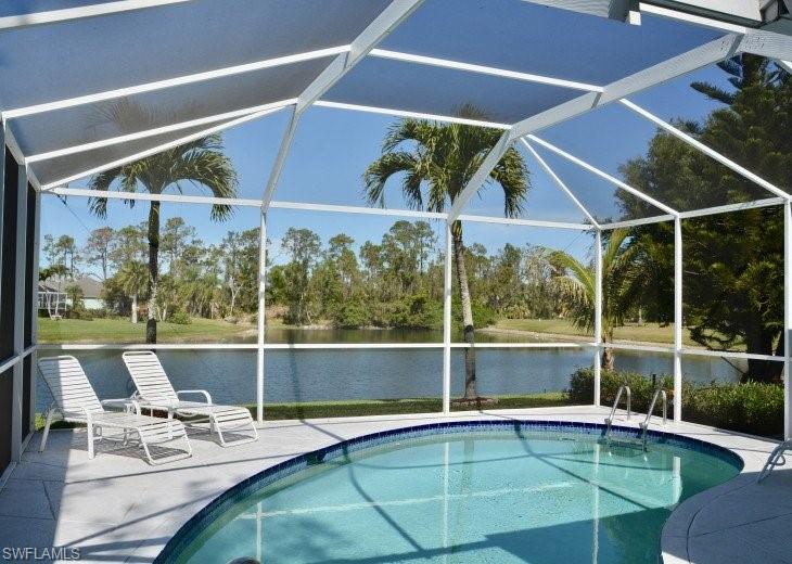 The home is situated in the prestigious Briarwood development. Briarwood is a private, gated residential area with Royal palm-lined streets and wide friendly sidewalks to a communal heated swimming pool, basketball courts, tennis courts, and children's play area. It is conveniently located in the heart of Naples, close to world-class shopping in Olde Naples. Fine dining, beautiful beaches, and wonderful golf courses are all within 15 minutes drive. This lovely Turnkey furnished 3 bedrooms, 2 bathroom home, is a very much appreciated vacation rental. The heated pool opens to a lake with a lush garden and a beautiful Sunset. The master bedroom has a king-size bed with an en suite, 55 LED LCD TV, and a private door to the pool area. There are two guest bedrooms that share a 2nd bathroom with a tub/shower. One guest bedrooms offer a 40 LCD TV and are equipped with 1 queen and 2 twin beds. Newer Washer and Dryer. New Roof 2018