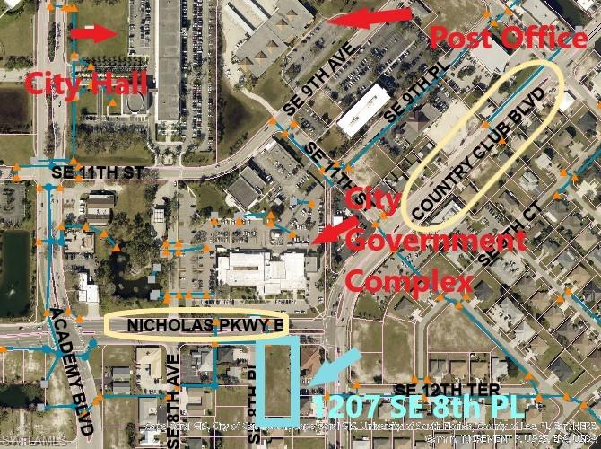 Opportunities like this are incredibly rare! This expansive .80-acre parcel (34,868 sq ft) spans seven lots and is zoned Professional, with all assessments fully paid. Even better, the property meets the general characteristics and requirements to qualify under the Florida Live Local Act in Cape Coral. Ideally located just one block from City Hall, this site offers exceptional convenience for a wide range of professional and business uses. Enjoy high traffic exposure and outstanding visibility from Nicholas, along with easy access from Country Club Blvd. Under the Florida Live Local Act, qualifying projects may benefit from valuable tax incentives, preemption of certain existing zoning regulations, and a streamlined approval process. See attached information for additional details on these significant advantages. Don’t miss this outstanding investment and development opportunity—properties like this don’t last!