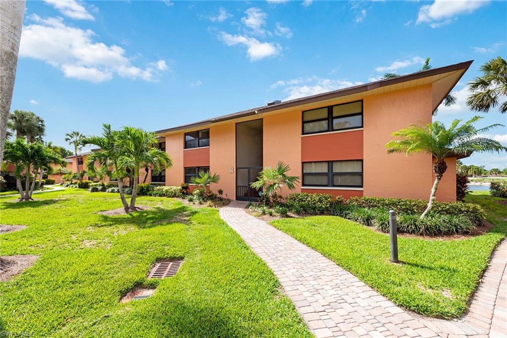 This turnkey second-floor unit offers a beautiful lake view from a private screened lanai. This well-maintained unit boasts two bedrooms and two baths, tile throughout common areas with carpeting in the bedrooms, eat-in kitchen, separate dining area and comfortable living room complete with in-unit washer and dryer. Located in a well-established community, Tropic Schooner offers residents a community pool, tennis, pickleball and bocce courts, community room complete with grills, tables, chairs and umbrellas with waterfront views. Situated in a highly desirable area, located near Marco Island and Isle of Capri and a short drive to downtown Naples shopping and entertainment. Currently the only active unit in Tropic Schooner on the market!