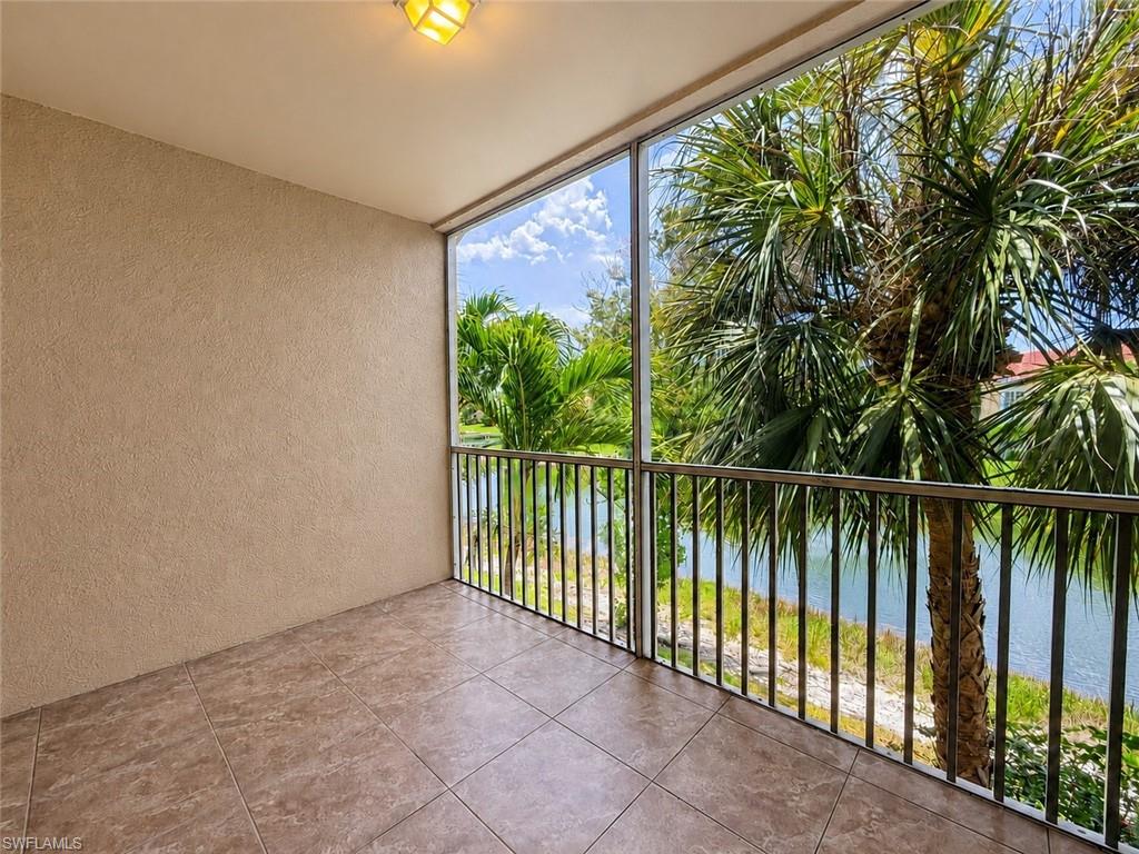 UNFURNISHED ANNUAL RENTAL - GORGEOUS LAKE VIEW!!!! LARGEST FLOOR PLAN IN VILLAGIO - ATTACHED GARAGE - RENT INCLUDES: Water, Basic Cable and WiFi! Spacious Portofino Model offers 1828 sq.ft. of living space & a relaxing lake view with water feature!... 3 bedrooms PLUS a den, 2 baths with volume ceilings, UPGRADES INCLUDE: custom paint, crown molding throughout, granite counters with tiled backsplash & breakfast bar, cherry cabinets, 1 Car garage with paved driveway for a second vehicle & plenty of guest parking across the way! Community amenities include, fitness center, cafe, community grills, sports lounge, cinema, 2 resort style pools and spa, 2 tennis courts, Pickleball and Bocce courts. Villagio is a beautiful European style community located on Three Oaks Parkway about half a mile north of Corkscrew Road in Estero (one mile west of I75). Convenient to Shopping, Dining, Entertainment and more, Villagio is close to the Miromar Outlets, Gulf Coast Town Center, Germain Arena, Florida Gulf Coast University and is just minutes from Southwest Florida International Airport. SORRY, NO PETS PER THE ASSOCIATION.  One or more photo(s) has been virtually staged, AI generated or rendered.