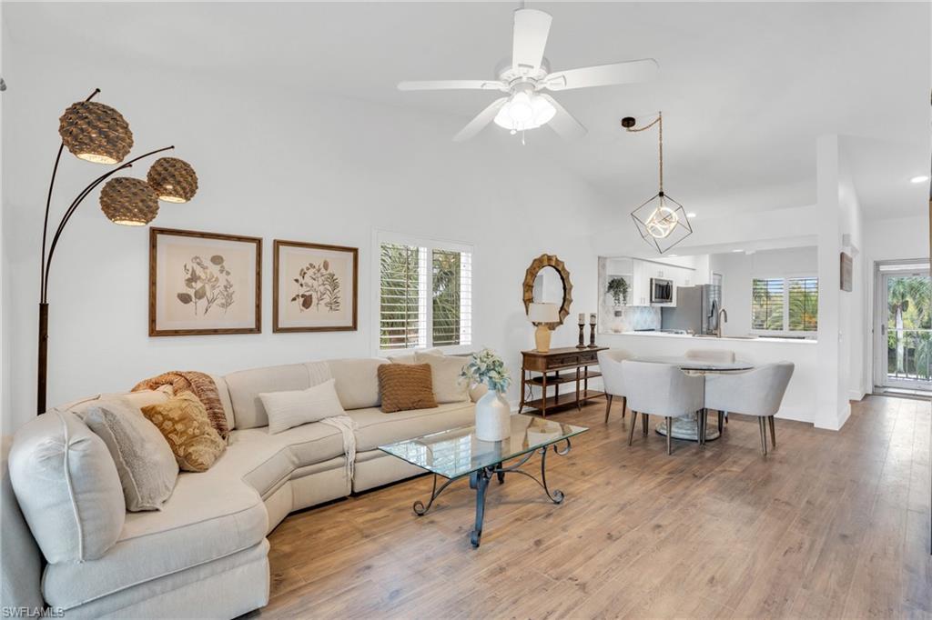 Stunning End Unit Overlooking the 3rd Fairway with Water Views and Southwestern exposure! Renovated to Perfection with Engineered Hardwood, Bath Tile Planks, and ALL New Appliances including an Induction Stove with Oven/Air Fryer. Enjoy Open Kitchen with Moen Fixtures. Features New Guest & Primary Bathrooms, Spacious Bedrooms with Large Walk-in Closets, Fireplace Feature Wall with LED shelf lighting, Plantation Shutters, and Storm Shutters for Added Security. Contemporary Dining Room Lighting, Washer/Dryer, and A/C and Water Systems replaced in 2019. Elevator Access and Updated Elevators & Fire Alarms. $10k Clubhouse assessment paid in full. This Home Offers Luxurious Living with Unbeatable Golf Course Views! Countryside offers a diverse array of activities beyond just golf, including tennis, pickleball, outdoor concerts, card games, bocce, book clubs, and cultural lectures. Indulge in fine dining, weekly dances, exciting field trips, dry sauna, gym with personal trainers and physical therapist available and more. With a newly renovated clubhouse and resort-style pool area, you'll enjoy three distinct dining options, ranging from casual to formal. Plus, its convenient location near highways, major shopping centers, exceptional restaurants, and the stunning Gulf of Mexico makes Countryside an unparalleled destination for active living and leisure.