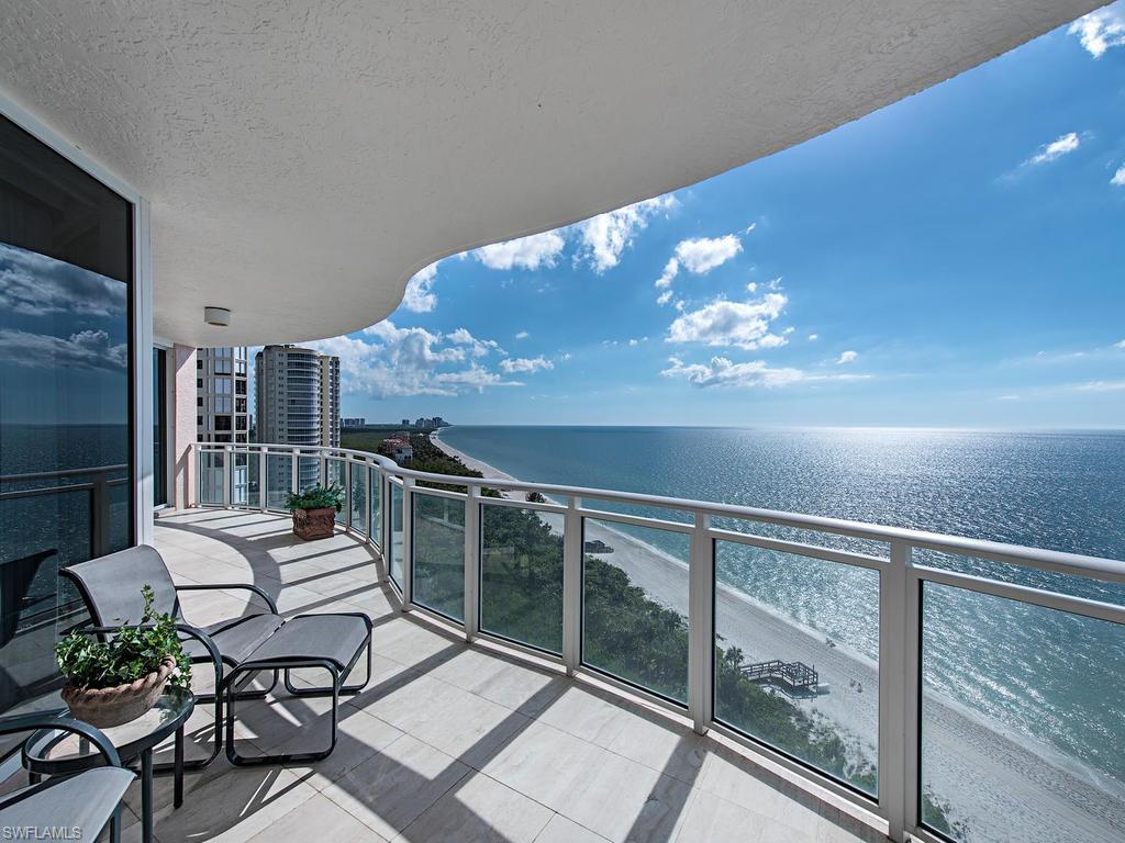 Simply breathtaking...unsurpassed views from Park Shore to Sanibel Island! Beautifully and elegantly renovated with the highest of finishes and meticulous attention to detail...a gem of a unit that did not sustain ANY damages from Irma! Absolutely pristine, this impeccable and extremely desireable perfect 12th floor 04 end unit residence stands out above the rest.  Extensively detailed and exquisitely customized with triple European moldings, venetian plaster walls, Clive Christian designed kitchen to entice the most serious of cooks, imported marble and wood countertops, Subzero full refrigerator and full freezer with drawers, water filter system and walk in pantry. Travertine marble floors, custom designed fireplace, custom remote controlled shades, 3M Plus film, all new screened balcony, newer water heater and A/C system, etc! etc! Exceptional in every way!  Brighton's amenities include all new fitness facility,library, heated pool and spa, 24hr security,live-in manager. 2 parking spaces under building and air-conditioned storage unit. For thee most discriminating buyer who seeks the Bay Colony lifestyle and ultimate in lifestyle living!  See Agent Remarks