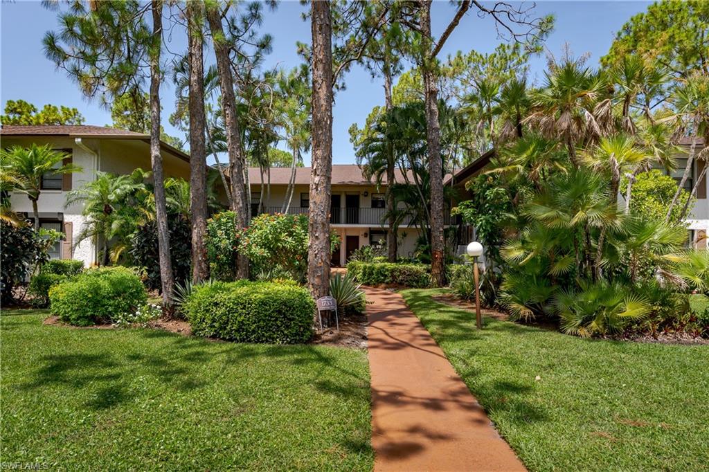 This one is a hidden gem! Tucked into the peaceful, quiet, and tranquil confines of Kings Lake, the Courtyard community is a masterclass in Naples living, featuring gorgeous landscaping (garden-style), plenty of green space, a community pool, jacuzzi, lap pool, tennis courts, and even a grilling gazebo. This condo’s patio faces west, and has an all-inclusive view of the expansive greenery and community hub. The condo has 2 beds, 2 baths, laundry in-residence, a (nearby) carport, and crank shutters on every window/patio for peace of mind and security. Additionally, convenience is not far away – there is a Publix within very short walking distance right next to the community, with other retail and dining options abound! And of course, Naples’ world famous Gulf Beaches, golfing, and Downtown are all minutes away. 1733 Courtyard Way #B103 is YOUR ultimate opportunity to own a slice of paradise in one of the most prestigious corners of the country – Naples, FL!!!