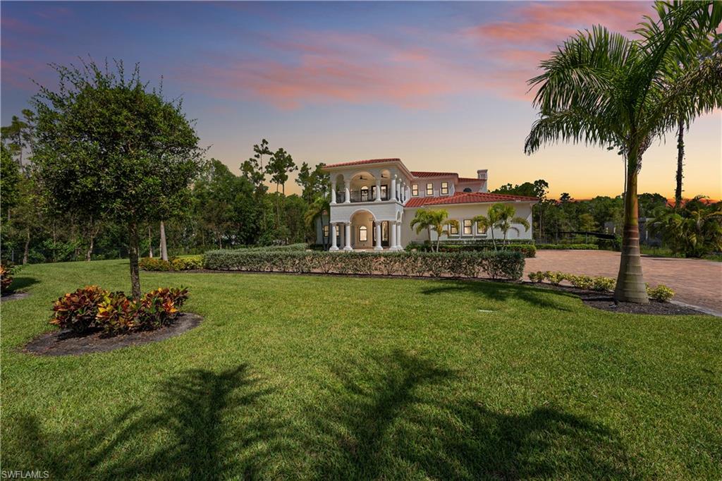 Serenity, splendor, and security await you in this recently built 5 bedroom, 5.5 bath home with an oversized 3.5 car garage on a fully fenced and gated 2.5 acres in secluded Livingston Woods. Offering expansive space to work and play including a music studio/theater room, gourmet kitchen with Wolf and Sub Zero appliances, 45’ lap pool with large deck and outdoor kitchen. Convenient to I-75, all points of Naples, and close to excellent public and private schools. Hurricane rated windows, alarm system, and whole house generator provide peace of mind. * This property (located 4.5 miles inland) came through hurricane Ian unscathed. The whole house generator and 1000 gallon propane tank kept the electricity on 100 % of the time.  Independent well water also never failed.