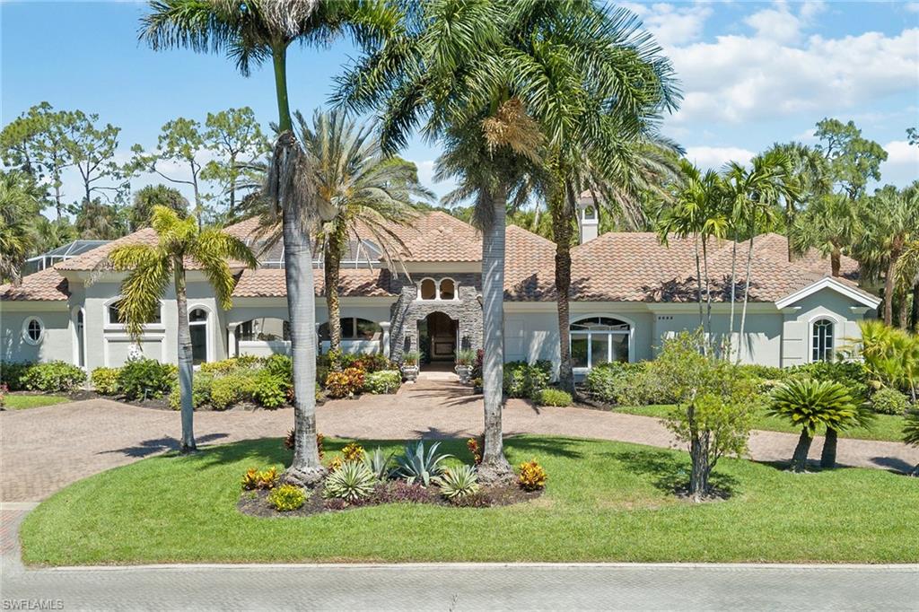 Offering over 5,300 square feet of living space, expansive outdoor living and a fantastic golf course view. This extraordinary home showcases impeccable details that include a courtyard pool and spa offering privacy, an outdoor kitchen, spacious guest house overlooking the golf course, poolside guest casita, circular drive, oversized 2-car garage that offers room for a golf cart and sits on a large 0.88-acre lot in a quiet location. Impressive high-quality details include a new roof, dramatic entry, 6" baseboards, 12" and 6" crown molding, marble floors, double tray ceilings, plantation shutters, French doors, wet bars in living room and master bedroom, and an open kitchen with granite, stainless, wine rack and island. Beautiful custom study with built-ins. Fall in love with the incredible covered, outdoor living area with wood ceiling, gas fireplace, outdoor bar, and gorgeous views. This outdoor area is like none other and is perfect for all-weather enjoyment and entertaining. This home is like three homes in one - main house, guest house and pool casita. Furnishings negotiable. Rarely available transferable golf membership. Outstanding location and extensive amenities.