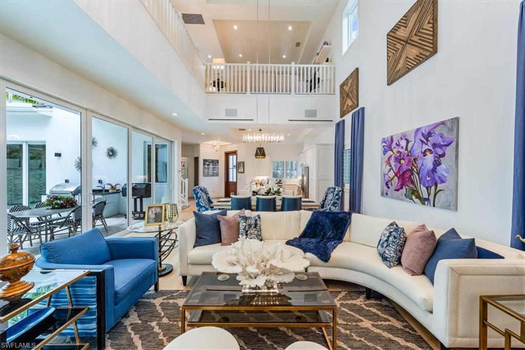 H11346 A Lutgert-built Residence at Mercato offers proximity to the MERCATO North Naples complex, a myriad of premier shops and restaurants. Uncommon privacy and exquisite construction, boasting many upgrades, set it apart in this residential community. Sit on your SE-facing lanai and gaze at the stars. Enjoy the spa to relax and revamp, remembering it's only 1.7 miles to the Beach. Look out from the first-floor Master bedroom across the aqua pool to the cabana/den, sunlight sparkling off the water as it cascades down. Le Jardin model's two stories feature three ensuite bedrooms (Two Masters, one upstairs with a Loft leisure area) and upgraded California closets throughout. The gourmet kitchen hosts chef essentials like Bosch under-counter microwave, gas cooktop, oven, tucked-away wine cooler and walk-in Pantry...or dine out and walk to dinner. Light dances through the impact-resistant windows & sliders, most w/motorized privacy panels, and a Sonos sound system et al. This exquisite former model home is the epitome of paradise living. Experience all daily--an oasis of Privacy, an array of upgrades, and proximity to top-notch amenities make it a North Naples gem. Live Exceptionally!