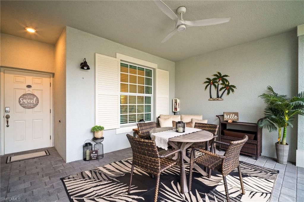 FURNISHED FIRST FLOOR VERANDA CONDO WITH GOLF & SOCIAL MEMBERSHIPS. AVAILABLE FOR RENT IN BABCOCK NATIONAL GOLF & COUNTRY CLUB. BRAND NEW CUSTOM BABCOCK RANCH 6 SEATER ELECTRIC GOLF CART AVAILABLE FOR RENT WITH THIS CONDO !!!

*** The Owner's Golf Cart is available for $500 Per Month with this beautiful condo ***
Take advantage of this added Bonus & Convenience as you enjoy exploring the community with ease during your stay in Babcock Ranch. Perfect for trips to Founders Square, The Parks or Area Shopping, everyone loves exploring on their golf carts. 

Located in beautiful Southwest Florida, Babcock National Golf & Country Club features an 18-hole course that provides an exciting golfing experience. Distinctive in character but consistent in quality, every hole was meticulously designed by Architect, Gordon Lewis. 

This 1st floor Veranda Condo is beautifully designed and furnished throughout. All the comforts of home can be yours, including an Outdoor Gas Grill and the owners 6 Seater Golf Cart, if you choose to rent it during your stay. With an ideal location close to the amenity center including the Pro shop, clubhouse, restaurant, tiki bar & grill and the resort / lap lane pools! You will be able to enjoy all of the first class amenities that Babcock National has to offer! There are 2 bedrooms (Comfortable beds in both bedrooms), A Den / Study with a comfortable sleeper sofa & TV. There are 2 full bathrooms and a 1 car garage / private driveway. The owners store the golf cart in the garage, so there is no space for a vehicle inside the garage. You can park in the driveway or in the guest parking spaces nearby. 

In addition to the golf course, Babcock National offers superb amenities such as a First-Class Clubhouse that includes a Bar, Fine Dining Restaurant, Card Rooms, Locker Rooms and more. There are Multiple Tennis & Pickleball Courts, A Resort Style Pool, Lap Lane Pool, Hot Tub / Spa and 3 additional satellite pools and Outdoor Grills throughout the community. Enjoy drinks and incredible food at the "Watershed" / Poolside Tiki Bar & Grill. You'll have access to the 24-Hour State-of-the-Art Fitness Center, Aerobics Studio, Men’s & Women’s Steam Saunas and the Full-Service Day Spa, all for your use and enjoyment. The Babcock National Lifestyle Coordinator is on site daily and plans weekly Community Social Activities, Food Trucks and Vendor events for all of the residents to enjoy. THE CLUBHOUSE, AMENITIES AND COMMUNITY ARE 100% COMPLETE. NO CONSTRUCTION MEANS THAT YOU CAN RELAX AND ENJOY YOUR STAY FROM THE MOMENT YOU ARRIVE!

Babcock National is located within Babcock Ranch, "America's 1st Solar Powered Town". This is where you will find, The Lakehouse Waterfront Restaurant, Slaters Goods & Provisions, a Coffee Shop & Ice Cream Store. Within walking distance is the Babcock Ranch Security Office, an amazing 150 Foot Boardwalk & many other small businesses.