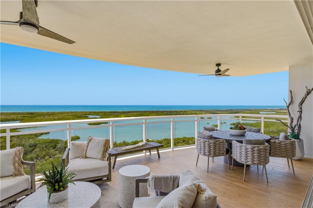 Positioned in the highly sought-after Kalea Bay, this rare end residence in Tower 200 offers what is widely considered one of the most exceptional vantage points in the entire community. Opportunities like this are limited—a high floor end unit in Tower 200 has not been available for nearly four years. From the moment you enter, the residence is defined by sweeping, unobstructed vistas to the north and west—where the horizon is nothing but the aqua blue waters of the Gulf. Floor-to-ceiling glass walls and expansive sliding doors wrap the living spaces, creating a seamless connection to the outdoors and ensuring the view remains the focal point from nearly every room. The open lanai extends the living area, offering a true front-row seat to Naples’ renowned sunsets and coastal beauty.
Inside, the home reflects the elevated standard expected within Kalea Bay. The kitchen is both refined and functional, featuring premium Sub-Zero and Wolf appliances, custom cabinetry, and a layout designed for both everyday living and entertaining. The primary suite is a true retreat, designed to capture both light and view. A wall of windows frames the Gulf, while a distinctive shiplap ceiling detail adds warmth and architectural character. The spa-inspired bath features dual vanities, a large walk-in shower, and a soaking tub—creating a private, tranquil space that mirrors the serenity of the waterfront setting.
The residence includes two beautifully appointed guest en-suites, each with walk-in closets and private baths, along with a den enhanced by additional windows and its own balcony—bringing in natural light and offering flexible space for a home office or additional guest accommodations.
Beyond the Gulf-facing panorama, the residence also captures stunning views of the Kalea Bay Club and the lush greens of the nearby Kinsale Golf Club, adding a dynamic contrast of water and landscape.
Living at Kalea Bay means more than just owning a residence—it is access to a fully realized lifestyle. Residents enjoy a private resort setting with multiple pools, rooftop terraces, a state-of-the-art wellness center, on-site dining, and a vibrant social atmosphere, all set along the waterfront in North Naples.
This is a rare offering where view, position, and opportunity align—delivering a residence that stands apart even within Kalea Bay.