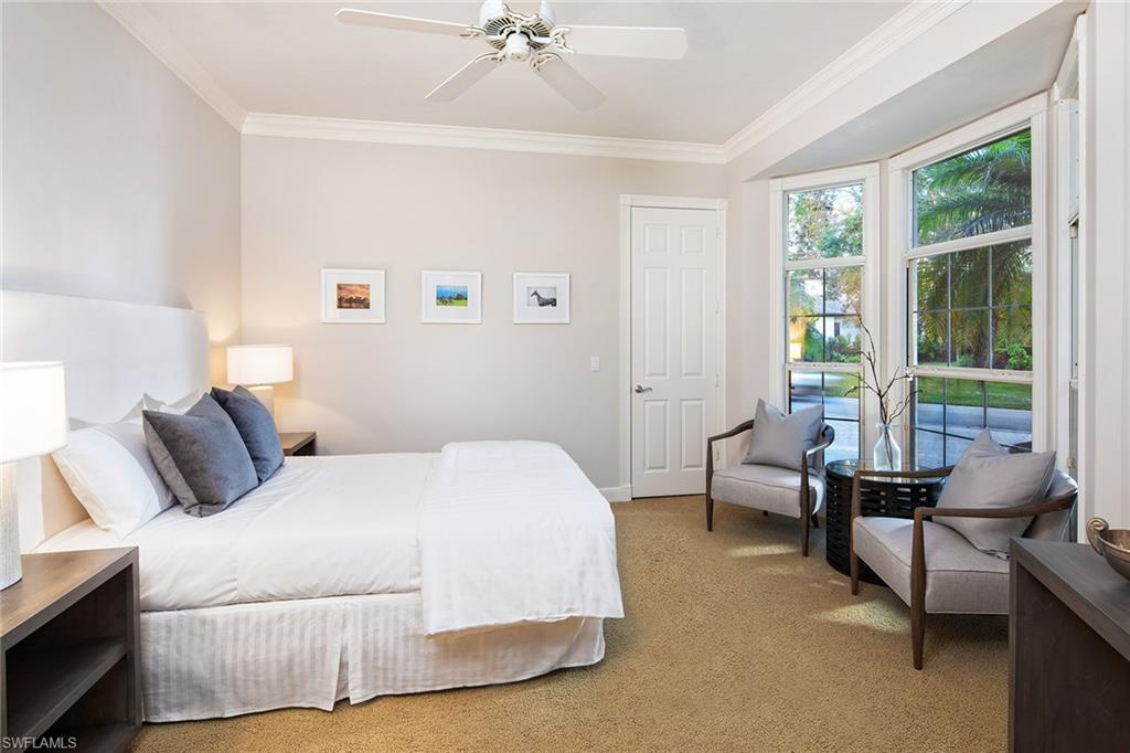 Natural light, wide-water views and neutral colors abound in this beautiful single family Park Shore home. The open, great room floor plan creates an unmatched ease of living throughout, effortlessly connecting both indoor and outdoor spaces. The generous kitchen features a large picture window, custom granite countertops, walk-in pantry, breakfast bar and built-in desk, with sliding doors leading to the pool and bay. A spacious master bedroom offers dual walk-in closets, an ample master bath with soaking tub and French doors opening to the lanai. The owners will appreciate the three guest bedrooms, three guest baths, a pool bath and heated pool with spa overlooking views of Venetian Bay. Depart to the Gulf from your private dock with lift, and enjoy nearby upscale dining and shops at Venetian Village and Waterside Shops.