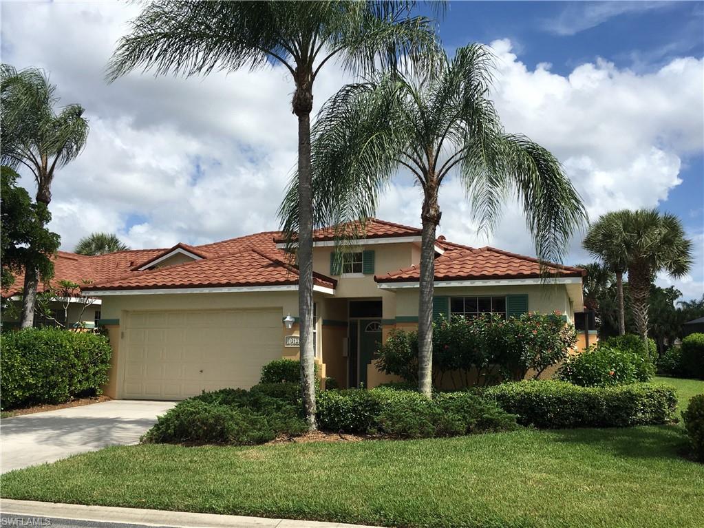 Lakefront Villa - on Popular Cape Roman Rd. in the Resort Style Community of Lighthouse Bay overlooking Lake and Mature Landscaping. This Turnkey Furnished Home Offers an Open Floor Plan Totaling 1,848 Sq. Ft. of Living Area & Featuring: 3 Bedrooms, 2 Bathrooms, Private Heated Pool, and Attached 2-Car Garage. Enhancements include New Stone Coated Metal Roof (No Assessment to Buyer), New Lanai Cage (Frame and Screens), Corian Kitchen Countertops, Tile Flooring in all areas except Bedrooms + More.  Lighthouse Bay offers something for everyone - 5 Pools Including Lap Pool, Tennis with Pro & Program, Exercise Center, Bocce with Program, Clubhouse with Activities Director, Arts & Learning Center, Library, 2.5 Mile Walk/Jog Path, Gardens, Boats, Fishing & More! The Commons Club Bronze membership also is included. This Home is located very close to Clubhouse and all the Amenities, Coconut Point Mall, Lee Health Care Center, NCH Health Center, Outlet Mall, Beaches and only 20 minutes from Southwest FL International Airport. This very desirable Home with Lake and Tranquil Views plus on a Wider and Larger Lot Offers the Peace and Privacy You’ve Been Looking For.