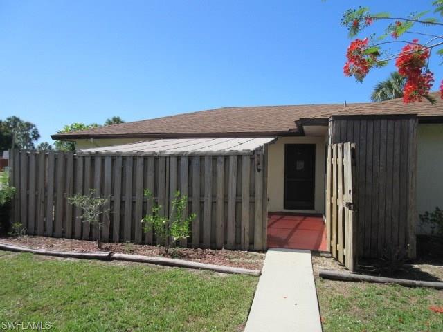 Solid 2 bedroom, 1.5 bath attached villa in the Palm Frond community of North Fort Myers!  This home is nearly 1000 square feet of living space with an enclosed patio with extra storage!  This small community is close to access roads leading anywhere you might need!  Also a short walk to Marina town!  This building has a newer roof, and the modest HOA fees include water!  Note the community does not allow rentals.  This unit is ready and waiting-schedule your private showing today!