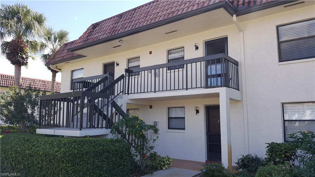 Best views in the neighborhood! Quiet relaxing unit within a very lively active community. All the activities you can think of, including: golf, pickleball, tennis, bocce ball, shuffleboard, water aerobics, cards, dancing and yoga! Beautiful wide Golf Course view off your screened in lanai right at the 7th tee, you can also spot several surrounding ponds. Light and bright unit with fresh paint, this is a very clean property ready for it's new owner! This 2 bedroom, 2 bath unit is partially furnished and features unique flooring. New plumbing in showers and sink and new vanity tops. Close to all the wonderful things Naples has to offer!