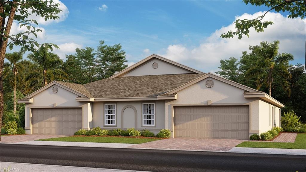 UNDER CONSTRUCTION - Welcome to The Carrington! This lovely 1498 sq/ft twin villa home boasts 2 bedrooms, a den, 2 bathrooms, 2 car garage and covered paver lanai. When entering, you are greeted by tile throughout the common areas, open kitchen, and lovely view. 36” cabinets, 18” tile, quartz, and full appliance package adorn this home. Natural light is abundant in this home with the primary suite nestled to the back of the floorplan. All the efficiencies of new construction with full warranty for workmanship, appliances, and structural. Magnolia Landing hosts all the wonderful amenities you are looking for. Pool, Fitness, Library, Dance Studio, Golf Course, Dining, and Driving Range are all at your disposal.