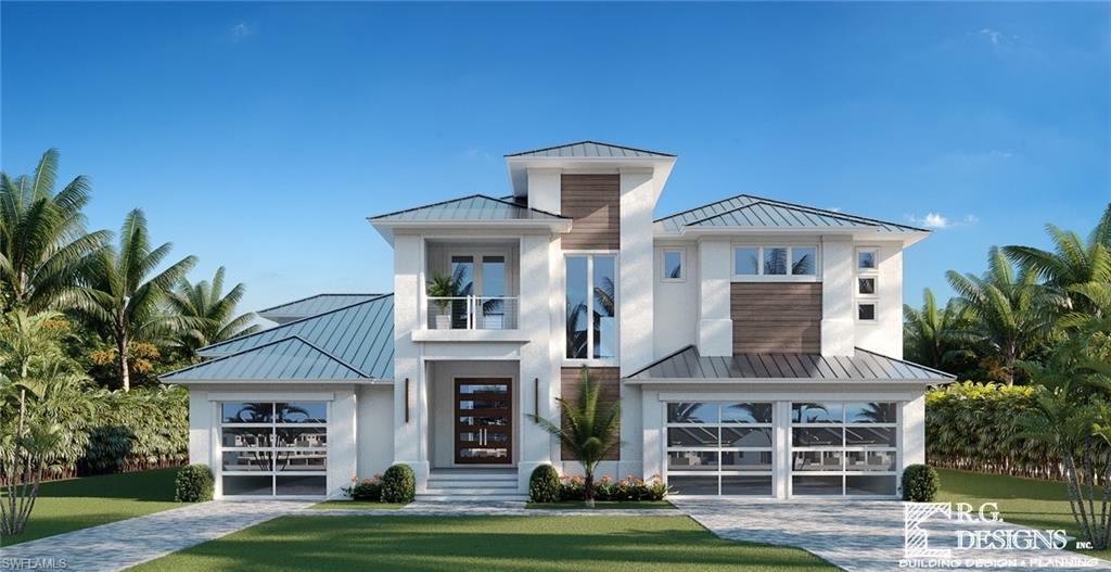 This Conners Vanderbilt new construction 5 bedroom plus flex room, 6 full, and 2 half bath home offers it all: located on extra wide 92' canal lot with new taller sea wall and new dock will feature a boat house with 20,000lb lift and separate dock for two Jet Skis with easy access to the Gulf of Mexico, an easy walk or bike to Vanderbilt Beach, light coastal design with decorator furnishings available, open floor plan with kitchen, dining, great room and Master bedroom all with canal views, lives on one level with all guest rooms and flex room on second living level, large lanai with summer kitchen and fireplace with tv above,  walk right out to swimming pool and deck on the water and enjoy th4e privacy of a mature Clusia hedge and coconut trees. All 5 bedrooms have en suite baths with the flex room also with a full bath for 6 bedrooms when/if needed. All concrete construction, elevator, 12' ceilings, 3 car garage and highest level of finishes. Collier County Building permit has been issued - work can begin immediately - purchase now and still make all interior selections. 5 equal 10% payments required during build with balance at closing.