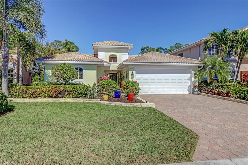 Welcome to The Villa Garcia at The Reserve in Estero! This 3 bedroom 3 bathroom floor plan offers a one of a kind mother in law suite like no other. This home features tile throughout the house, crown moldings and granite countertop in the kitchen. Enjoy your own private courtyard pool in the beautiful Southwest Florida sun. This home has been maintained in immaculate condition by the family now ready for yours. New HVAC 2019, Pool Heater 2019, New floors in all 3 bedrooms as well as interior and exterior paint jobs, LED ceiling fans with remotes, back patio was added and permitted by the HOA, Pool pump replaced 2020, backyard landscaping was added (flower bed border and Palm trees).Natural Gas stove, heater and pool heater. Short drives to Coconut Point, Miromar Outlets, RSW airport and quick access to i75.