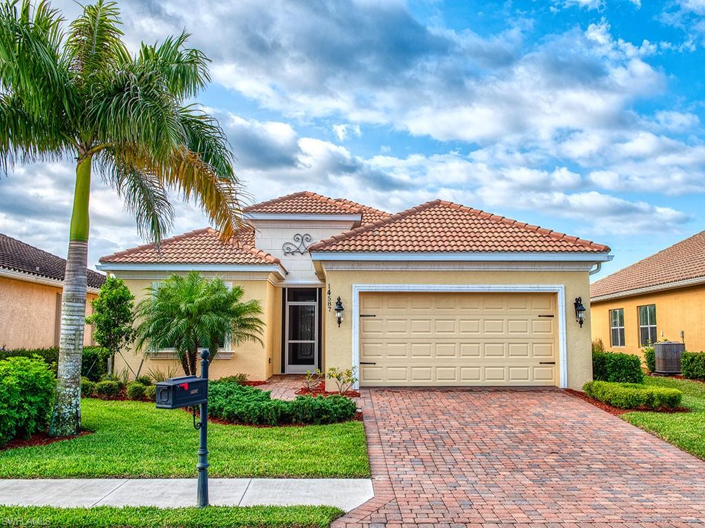 ALMOST NEW HOME - This light and bright 3 Bedroom, 2 Full Bathroom plus den home offers numerous upgrades. Tile on the diagonal, crown molding, upgraded cabinets and a beautiful view of the lake. Master features a walk-in closet, dual vanities, and shower. The kitchen has granite counter tops, stainless steel appliances and an added bonus of the lake view. Enjoy beautiful mornings and quiet evenings on the screened in lanai. Lanai has Outdoor Kitchen Hookups and  the back of the property faces South and has plenty of room for a pool.  The clubhouse area consists of a state-of-the-art fitness center, activity rooms, billiards, large screen TV, catering kitchen, outdoor heated pool with splash area & swim lanes, Low fees and most importantly NO CDD. This home is priced to sell!