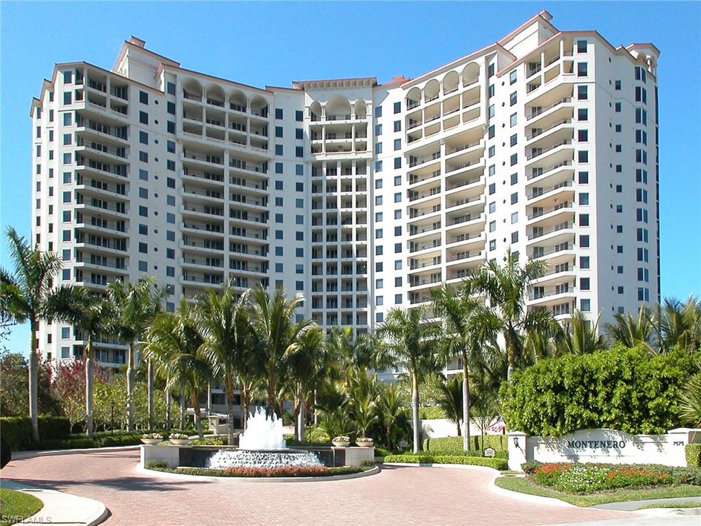 As you step out of your private elevator you are welcomed by breathtaking views of the Gulf of Mexico from this beautifully finished three-bedroom and 2.5-bath residence with upgrades designed by 41 West. This residence with over 2,600 square feet under air enjoys panoramic views from east and west, providing unparalleled sunrises and sunsets. The interior features marble flooring, kitchen equipped with JennAir appliances including an induction stovetop, custom window treatments and walk-in closets. The primary bath is elegantly designed with high-end finishes. Montenero provides impeccable amenities that include a private theater, four guest suites for visitors, a spacious club room, fitness facilities, billiards room, and round-the-clock security and door person. Montenero is pet-friendly and residents have option of gas cooking along with two under building parking spaces and storage. Pelican Bay offers private access to three miles of beach, gulf side dining, kayaking, sailing, an active tennis program, pickleball coming soon and more, all surrounded by 88 acres of parks and recreation areas.