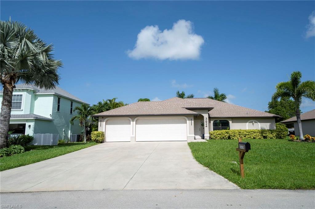 STUNNING POOL HOME IN SOUTHWEST CAPE CORAL IN DESIRABLE PELICAN
TURNKEY FURNISHED POOL HOME - NO HOA, NO FLOOD INSURANCE REQUIRED. This 2016-built 4BR/2BA with a 3-CAR GARAGE in SW Cape Coral features a heated west facing pool in a totally private backyard, naturally screened by a lush wall of Calusa privacy trees. Dual pool heating (electric heater + rooftop solar) keeps it swim-ready year-round, and the oversized screened lanai with paver deck and dedicated pool bath makes entertaining easy. Inside: cathedral ceilings, open floor plan, granite counters, stainless appliances, tile in main areas, and a primary suite with tray ceiling, dual walk-in closets, and a spa-style walk-in tile shower with dual vanities. Culligan whole-home water filtration, irrigation system, and ALL ASSESSMENTS PAID. Sold fully furnished including three 65" wifi TVs - move in, rent it out, or lock in a proven sh@rt-term rental. Minutes to shopping, dining, and schools. Homes like this move fast - Check it out today.