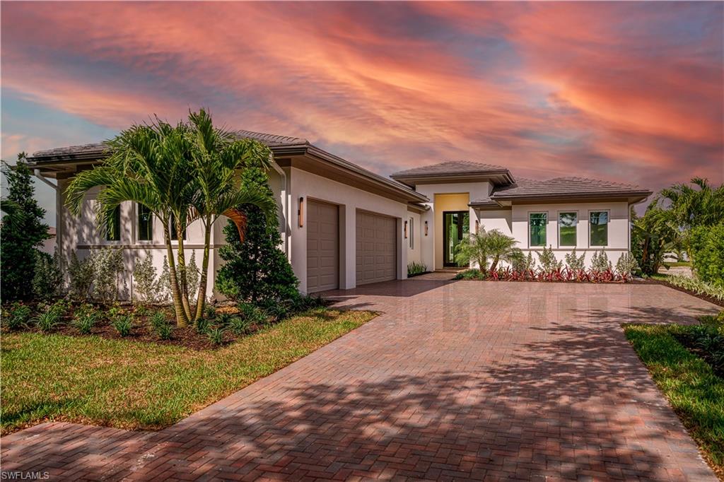 UNDER CONSTRUCTION and due for completion early 2025.  The Mallory Model, by London Bay Homes, offers one of its latest contemporary architectural floor plan designs. Located in the maintenance-free living neighborhood of Cabreo in Mediterra, this home features an open concept floorplan with an adjoining spacious great room, gourmet inspired kitchen and dining room that leads to the covered outdoor living area. Designed with 4 bedrooms/4 bathrooms plus study along with a 3-car garage, the view from this home offers sparkling lake, fountain and SUNSET views. The Master Suite has dual spacious walk-in closets, stunning master bath finishes and direct access to the custom designed pool with sun shelf, spa and fully equipped outdoor kitchen and fire table. This beautiful home is due to be completed in 2024.