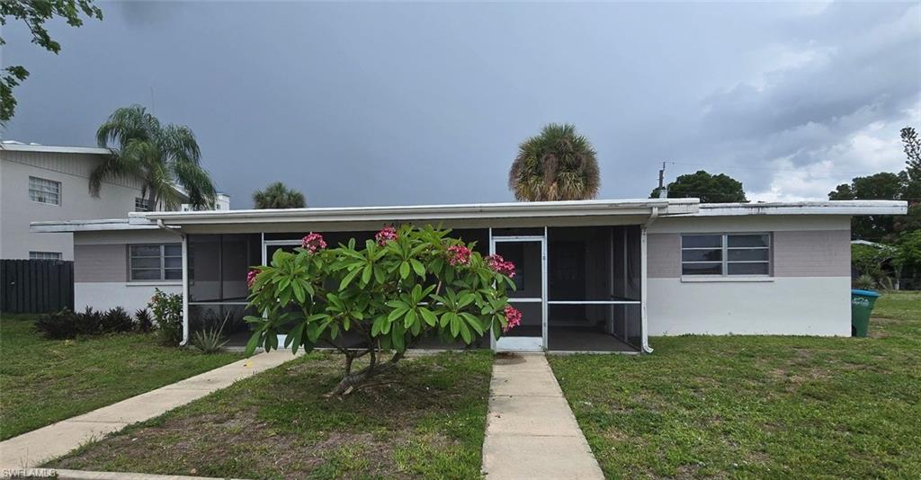 This duplex offers a comfortable and convenient living experience. With two bedrooms and two bathrooms, this spacious apartment provides ample space and all terrazzo flooring throughout.

The location of this duplex is truly unbeatable, as it is situated close to shopping, dining, and entertainment options. Additionally, the bridges to Fort Myers are easily accessible, allowing for effortless commuting.

Inside the apartment, you'll find washer and dryer hookups, providing the ultimate convenience for your laundry needs. Say goodbye to laundromats and enjoy the ease of doing laundry from the comfort of your own home.

First & Security to move in
600+ credit score for 18 years or older
small dog may be considered with approval and pet fee