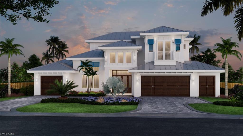 H2427 - New Construction. Ready August 2021!  Two blocks to the beach. This fabulous 4.100 SF two-story coastal contemporary custom home features 4-bedroom and 4.5 baths. The open floor plan by Integral Builders, Lotus Architecture and L1 Design, has been meticulously created. Impact windows and glass throughout.  The first floor opens with European Oak floors, 22’ soaring ceilings in the great room with a gorgeous fireplace and feature wall.  The great room opens to the dining room and chef’s kitchen with Wolf and Sub-Zero appliances, oversized waterfall island with quartz countertops and walk in pantry. The great room’s disappearing sliders open to an entertaining space with a fireplace, outdoor kitchen, and luxury pool and spa.  
 The main level boasts two ensuites. The main ensuite offers a shiplap ceiling detail and sliders leading out to a private terrace, oversized closets and luxury bath.  First floor study with barn door for privacy. Upstairs has two additional guest suites with an entertaining area and balcony. 4 individual bay garages for collectors.  Originally designed as a model home, this home has fabulous design features too extensive to list.