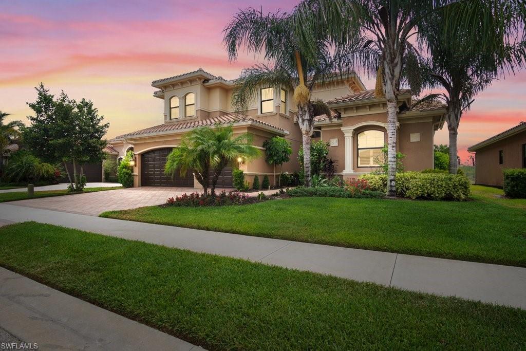 PRICE IMPROVEMENT & BACK ON THE MARKET!! This Highly Desired and rarely available Dubonnet Grande Model is almost 5,000 square feet and is perfect for Large Families, Guests, or Working from home. 5 Bedrooms PLUS a LOFT & Huge BONUS ROOM w/Balcony & Option for Kitchenette. 6 Bathrooms (3 upstairs & 3 downstairs) including a Full Pool Bath. First-floor Master Suite w/ Custom Closets. Stunning Foyer w/ 20-foot ceilings! Gourmet Kitchen includes Upgraded Cabinets & Walk-In Pantry. Tile, Hard Wood Floors, Crown Molding & Custom trim throughout. The Lanai has a 2-Story Screened Enclosure with Panoramic Sunrise Views of the Nature Preserve, Heated Saltwater Pool & Outdoor Kitchen. 3-Car Garage! Located in the sought-after community of Riverstone, both Young Families & Retirees live happily together. Full-Time Activities Director, Bus Stop for Top Rated School District, Resort Style Pool, Tiki Bar, Lap Pool, Jacuzzi, Pickleball, Indoor & Outdoor Basketball Courts, 5 Tennis Courts & Pavilion, Splash Pad, Covered Playground, Fitness Center, Yoga Room, Billiards, Foosball, Table Tennis, Social Room w/ Kitchen, 24hr Gated Community w/ Security Patrol. 20 mins to the Beach or Downtown Naples!