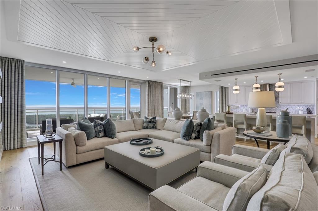 Experience effortless and flawless living in this luxury high-rise. Kalea Bay is situated along the sparkling waters of Turkey Bay and the Gulf of Mexico. An expansive open lanai with glass railings offer breathtaking sunsets and unobstructed panoramic views. The private entry elevator foyer opens to an elegant living space, featuring an open kitchen outfitted with Wolf and Subzero appliances, wood floors and quartz countertops. The expansive 4 bed, 4 bath floor plan, features interiors with the finest material and fixtures. Head up to the rooftop pool deck and fitness room or out to the on-site Club at Kalea Bay with three separate pool areas, an outdoor bar, tennis and pickleball courts, and a fully-equipped exercise room. Casual bistro and gourmet restaurant and 12 guest cottages complete the luxury resort lifestyle.