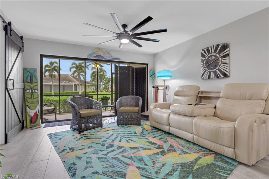 Welcome to Luxury Living in the Heart of Cape Coral. Direct Sail Boat Gulf-Access, No Bridges, Direct-Gulf-Access, Private Boat Slip with Composite Decking (32ft boat allowed),  Recently Remodeled Amenities (landscaping, pool, bbq area) STRONG FINANCIALS (no raises in HOA fees projected for the next 3 years), no finish missed in this remodel, very thoughtfully curated. 

This just under 1200sqft condo showcases a completely remodeled expanded kitchen that includes designer cabinetry, granite countertops, wine cooler and a Culligan Water filtration system, a wine cooler.. you ask, we deliver. There is wood-plank porcelain tile throughout for ease of maintenance, cool touch during the hot Florida summers and an extra luxurious touch. There was not a detail missed with this renovation; plantation shutters, electric privacy screens, accordion shutters for storm protection, impact resistant sliders and windows, rustic barn-wood doors, modern lighting, and so much more. 

The master bedroom offers a spacious his-n-hers walk-in closets with custom Italian doors, as well as a large tiled shower with built-in seat and an LED-lit vanity. There is an in-unit washer and dryer. The freshly redone screened in lanai offers brand new tile floors and Southern Exposure for the best sunsets Cape Coral has to offer. Sit back, relax and enjoy the dolphins playing in the channels.

If you are looking to be 5 minutes away from Downtown Cape Coral’s Entertainment and Shops (Dixie Road House, Rusty's, The Pub, Aqua, Del Prado Blvd, etc) 10 minutes away from the Cape Coral Yacht Club and Beaches, Fishing Pier, Boathouse Restaurant, Resort style pool, events.. 15 minutes away from 41 (Fort Myers), and a 5-minute boat drive away from the Gulf… this unit answers it all. Look no further.

This community has very strong financials and is not projected to raise HOA fees anytime soon. This specific unit only saw some water in the lanai during the past hurricanes and never saw any in the actual unit. It sits high enough up off the water and has enough hurricane protection for ease-of-mind. Flood insurance is through the HOA ($140,000). If you want to invest with confidence this unit offers it all, Southern Exposure, boat slip, direct gulf access, renovated to the nine, in this most desirable location of Cape Coral.

Whether you are looking for luxury living in the Heart of Cape Coral or you are looking for your home-away-from-home during the winter months the strong financials, storm precautions in place, this tasteful remodel offers it all. Allowing boats up to 32ft. Call or click showing time to schedule a private showing.