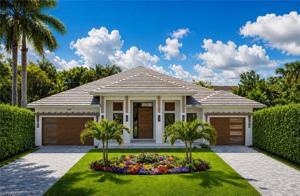 An exceptional, newly constructed custom residence, never before occupied, offering a rare blend of luxury, privacy, and sophisticated coastal living in the heart of Naples, Florida.
Designed with an open-concept floor plan and soaring ceilings, this extraordinary home features five true bedrooms, or alternatively four bedrooms plus a private office, along with 3.5 beautifully appointed bathrooms. The seamless flow between the living, dining, and entertaining spaces creates an inviting atmosphere ideal for both everyday living and hosting guests.
The gourmet chef's kitchen is equipped with top-of-the-line integrated appliances discreetly concealed behind custom cabinetry, creating a sleek and elegant aesthetic throughout the main living areas. Rich French oak engineered wood flooring extends throughout the home, while the bathrooms and wet areas showcase custom high-end tile finishes.
Step outside to your private resort-style courtyard retreat, where a sparkling swimming pool and spa await, complete with LED lighting, therapeutic jets, and a temperature-controlled heating system. The highly sought-after southern exposure provides abundant natural sunlight throughout the day, enhancing the outdoor living experience year-round.
Additional premium features include hurricane-impact windows and doors, a spacious walk-in pantry, and an oversized three-car garage with durable non-slip epoxy flooring. Every detail of this residence has been thoughtfully curated to create a warm, earthy, spa-inspired ambiance that exudes comfort and refinement.
Perfectly positioned in one of Naples' most desirable locations, this one-of-a-kind property is within walking, biking, or golf-cart distance to the area's world-famous white sand beaches, upscale shopping, fine dining, entertainment, and other premier destinations.
A truly rare opportunity to own a brand-new luxury residence in one of Southwest Florida's most desired locations.