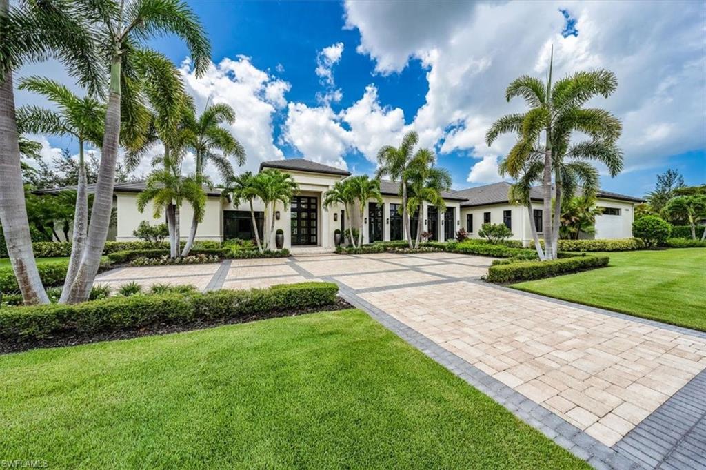 H11022- FULL GOLF MEMBERSHIP AVAILABLE! This extraordinary and meticulously maintained home has been cleverly expanded w the addition of an en suite casita. The grand entry welcomes w expansive sunny views through a wall of windows & a custom “lobby bar” beckons as a gathering area w mirrored shelving, fridge, 2 wine fridges, ice maker, 2 dishwashers & granite counters. This quintessential Diamond-built floor plan is flooded w natural light from all sides & the enviable gourmet kitchen boasts 2 gigantic counter areas & TOL appliances incl 2 dishwashers, 2 Sub zero fridge/freezers & capacious walk-in pantry. Guests enjoy en suite living in a separate wing & the owners ste is an oasis w enormous customs closets, sparkling master bath w his/hers vanities & water closets. South facing nearly one acre estate property is complete w pool/spa plus covered lanai w retractable screens, outdoor kitchen, seating area w fireplace & pizza oven! Air conditioned custom garage completes the wish list for any car buff w blt-in lift for 4th car, custom cabinets & floors plus 3 wine coolers w 700 btl capacity. Whole house generator, 4-zone HVAC, electronic shades & more. See feature sheet for details.