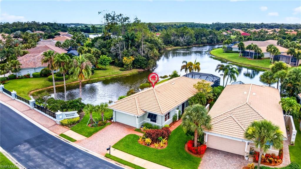 A unique opportunity for those who appreciate both comfort and a connection to nature. This well cared for 2 Bedroom + Den pool home offers a truly special setting, with wraparound lake views on two sides and a peaceful preserve just beyond the water. Perfectly positioned to capture Southeast exposure, the extended screened lanai with pool is an ideal place to enjoy beautiful sunrises while taking in the surrounding nature—where great egrets, great blue herons, ospreys, and other shore birds are frequent visitors.  Inside, the home is thoughtfully maintained and designed for easy living, featuring tile flooring throughout and a screened front entry. The kitchen is well-appointed with solid wood cabinetry, granite countertops, stainless steel appliances, and a gas range.  Additional upgrades include impact windows and sliders, electric shutters on the lanai, wood plantation shutters and a new pool heater (2023).  Located in a smaller neighborhood near the entrance, this home combines privacy with convenience. Residents of Pelican Preserve enjoy an exceptional lifestyle with a wide array of amenities, including tennis, pickleball, and bocce, along with a vibrant offering of social and recreational activities. For those who love to golf, optional memberships are available for the community's 27-hole championship golf course.  From craft studios and clubs to a theater, restaurants, indoor and outdoor pools, an indoor track, and an outdoor amphitheater with regular entertainment, there is something for everyone to enjoy.  Schedule your showing today!
