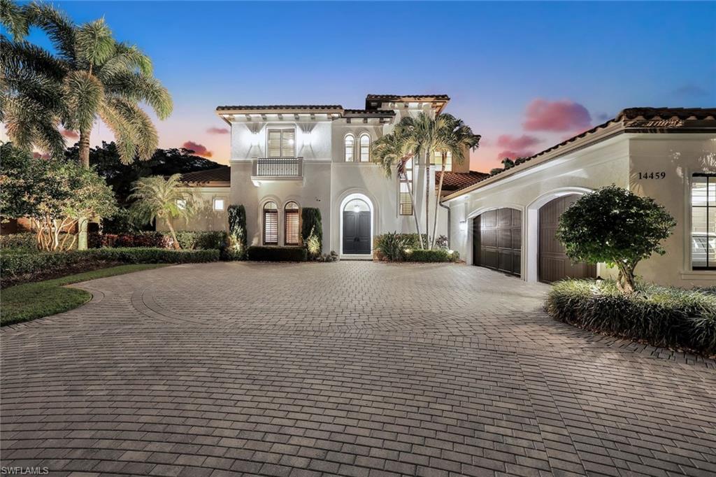 Welcome to this exquisitely designed estate home, where timeless architectural elegance seamlessly merges with spacious and comfortable living. Every facet of this residence showcases meticulous attention to detail, creating a harmonious blend of style and functionality. Nestled in a secluded and private location on over half an acre in the tranquil cul-de-sac of Marsala at Tiburon, this property is truly a sanctuary.

The lushly landscaped grounds envelop a striking oversized pool, complete with a spa and cascading waterfalls, offering a serene outdoor oasis. The manicured lawn behind the pool area is fully fenced and backs onto the prestigious Greg Norman 36 hole championship golf course, ensuring both privacy and picturesque views.

Step inside to discover an open floor plan adorned with elegant neutral tones and beautifully detailed ceilings. The main living areas boast stunning marble and wood floors, enhancing the sophisticated ambiance. The luxurious master suite, a guest suite, and a dedicated home office are conveniently located on the ground floor, while a small den and two additional guest suites—one featuring a private balcony—await you upstairs.

For added convenience, a private one-bedroom, one-bath guest casita can serve as an exercise studio or a comfortable retreat for visitors. The expansive lanai features retractable screens, a cozy fireplace, and an outdoor kitchen, perfect for entertaining. Beautiful travertine flooring graces both the lanai and pool deck, creating an inviting atmosphere for gatherings. Light the fire bowls by the pool and relish in sunset soirées with family and friends.

Additionally, this estate includes a spacious garage outfitted with a professional-grade car lift, mini - split AC,  perfect for the automotive enthusiast or for providing extra storage space for your prized vehicles.

Residents enjoy exclusive access to Ritz-Carlton hotel amenities, with options to join the Tiburon Golf Club.  GOLF MEMBERSHIPS are IMMEDiATELY AVAILABLE, not required, concierge beach shuttle provides effortless access to the sugar-sand beaches of the Gulf, and the vibrant downtown Naples is just a short drive away. This home encapsulates the essence of luxurious living in a prime location, making it a true gem in the heart of Naples.
