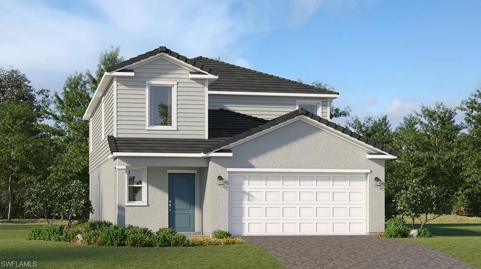 One or more photo(s) has been virtually staged, AI generated or rendered.  Gatherpoint is a community of new single-family homes within the top-rated Ave Maria masterplan, offering resort-inspired amenities and a vibrant social setting in sunny Ave Maria, FL. This two-story home highlights a modern open layout, seamlessly integrating a first-floor kitchen with a central island, a dining room and a welcoming family room with patio access. On the same level is a private owner's suite with an attached bathroom. Situated upstairs is a versatile loft for additional shared living space and four secondary bedrooms to provide restful retreats to family members and guests alike. Prices, dimensions and features may vary and are subject to change. Photos are for illustrative purposes only. Estimated delivery date is Oct/Nov 2026.