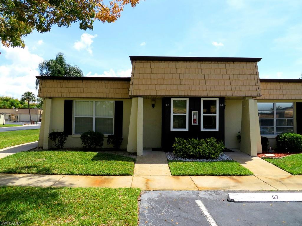This 2 bedroom, 2 bathroom condo is furnished and ready to go with all appliances including a newer LG series Washer & Dryer.  This is a CORNER UNIT with a nice Florida room out back with a storage shed.  The unit has had all the windows replaced.  Here is your opportunity to buy in the great community of Cypress Lake Gardens.  This community offers many amenities such as tennis, shuffle board, clubhouse with pool, billiards, BBQ and more.  Conveniently located close to the best beaches SW Florida has to offer, shopping and the SWFL International Airport.