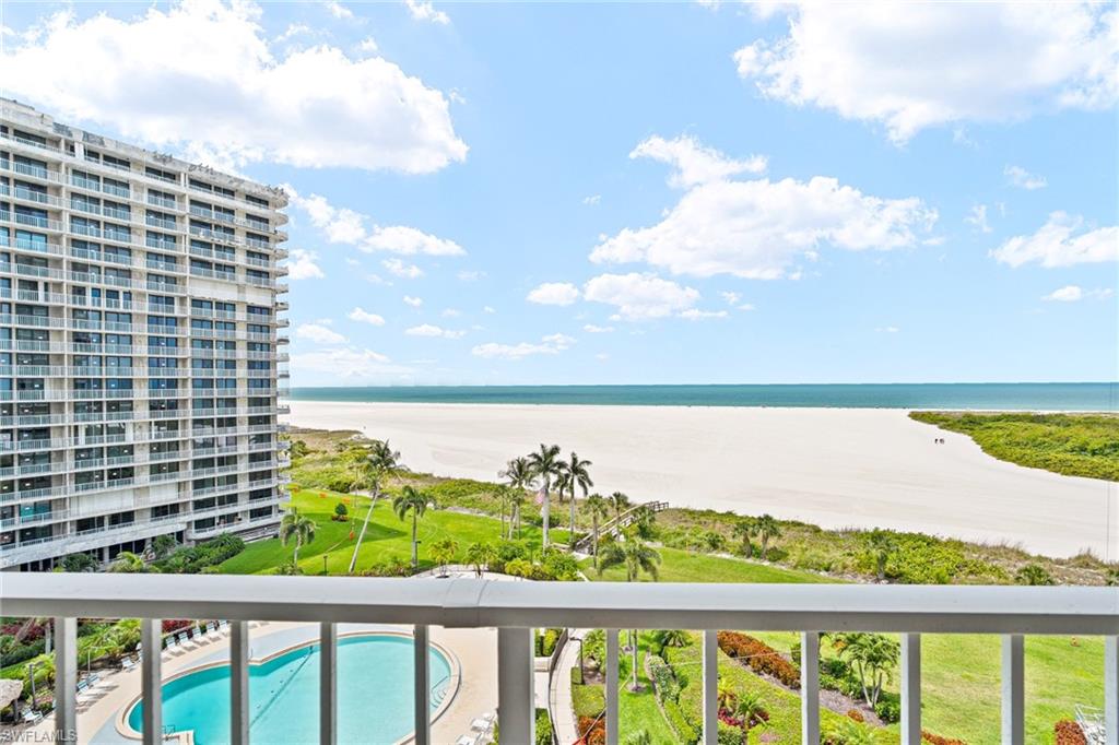 Perched on the eighth floor of South Seas West, this two-bedroom, two-bath residence offers sweeping, unobstructed views of the Gulf, the Bay, and the island beyond, all from a single vantage point.
From the moment you step inside, the southwest exposure draws your eye straight to the water, casting warm afternoon light across the open living and dining area. The spacious living room flows naturally onto a 26-foot open balcony - the kind of outdoor space where morning coffee and evening sunsets become part of your daily rhythm. The split bedroom floor plan ensures privacy and comfort for owners and guests while impact resistant windows and doors provide peace of mind year-round, and with the home offered turnkey furnished, you can move in and start enjoying Marco Island from day one.
South Seas West elevates the experience further, a beachfront pool steps from the sand, a private boardwalk to the beach, fitness center, tennis and pickleball courts, and boat slips available for lease with direct Gulf access, all within a secure gated community.
Whether you're searching for a personal retreat or a sought-after investment, this is Marco Island at its best.