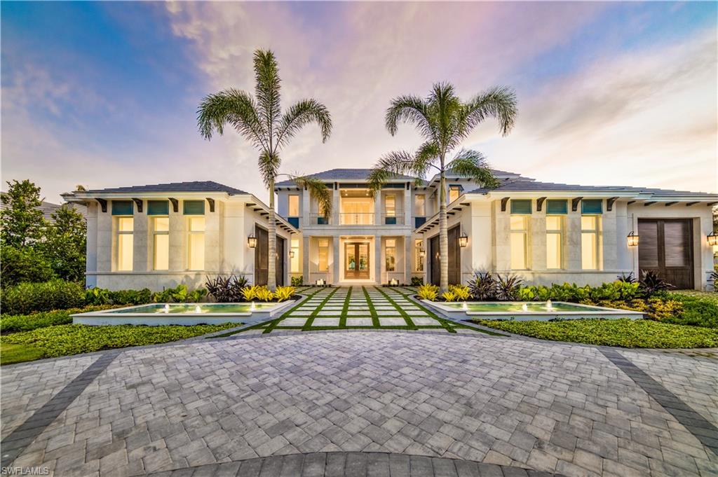 Beautiful new custom home with nearly 112’ of water frontage and Western exposure this home is located in exclusive Port Royal with easy access to the gulf.  Designed by Kukk Architecture and Design, A.Vernon Allen Builders, Lisa Kahn Designs and Limitless Development. This resort-worthy two-story home features well-crafted interior finishes, five full-bedrooms (including a second floor VIP suite), five full-baths all en-suite, a den, dining room, chef-grade kitchen, club room, elevator, stunning pool complex with spa, outdoor kitchen and bar, fire pit and lounge, and a fully accessible five-car garage. Port Royal Club eligibility.