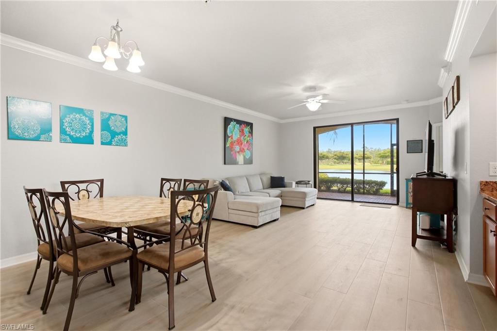Wake up each morning to peaceful lake and preserve views and experience the lifestyle that has made Treviso Bay one of Naples' most sought-after luxury resort communities. Welcome to 9518 Avellino Way #2316, a highly desirable first-floor corner veranda offering the perfect blend of comfort, privacy, and the world-class amenities that buyers dream of when searching for homes in Naples, Florida.
This spacious 2-bedroom plus den, 2-bath residence with a one-car garage features one of Treviso Bay's most popular floor plans, designed for effortless Florida living. The desirable corner location fills the home with natural light, while the screened lanai's provide the perfect place to enjoy morning coffee, relax after a long day of activities, and tranquil views of the sparkling lake and natural preserve. Inside, new luxury vinyl plank flooring throughout the living room, dining room, bedrooms, and den creates a fresh, modern feel with easy maintenance, allowing you to move in and immediately begin enjoying the Naples lifestyle.
What truly sets this home apart is the incredible lifestyle that comes with a Social Membership in Treviso Bay. Residents enjoy an unmatched collection of resort-style amenities including a spectacular lagoon-style pool with waterfalls, full-service poolside restaurant and bar, elegant clubhouse with fine and casual dining, state-of-the-art fitness center, full-service spa, tennis, pickleball, bocce, basketball, miles of walking and biking trails, and an active social calendar filled with events, clubs, and activities that make it easy to meet neighbors and create lifelong friendships. Social members also enjoy seasonal golf privileges on the private TPC Treviso Bay championship golf course from May through October, providing an added opportunity to experience one of Southwest Florida's premier golf destinations.
Located just minutes from downtown Naples, Fifth Avenue South, Third Street South, world-famous Gulf beaches, upscale shopping, waterfront dining, and endless entertainment, Treviso Bay offers the perfect combination of luxury, convenience, and resort-style living.
Whether you're searching for a full-time residence, seasonal retreat, or investment in one of Naples' premier gated communities, this exceptional veranda offers more than just a home—it offers a lifestyle where every day feels like a vacation.