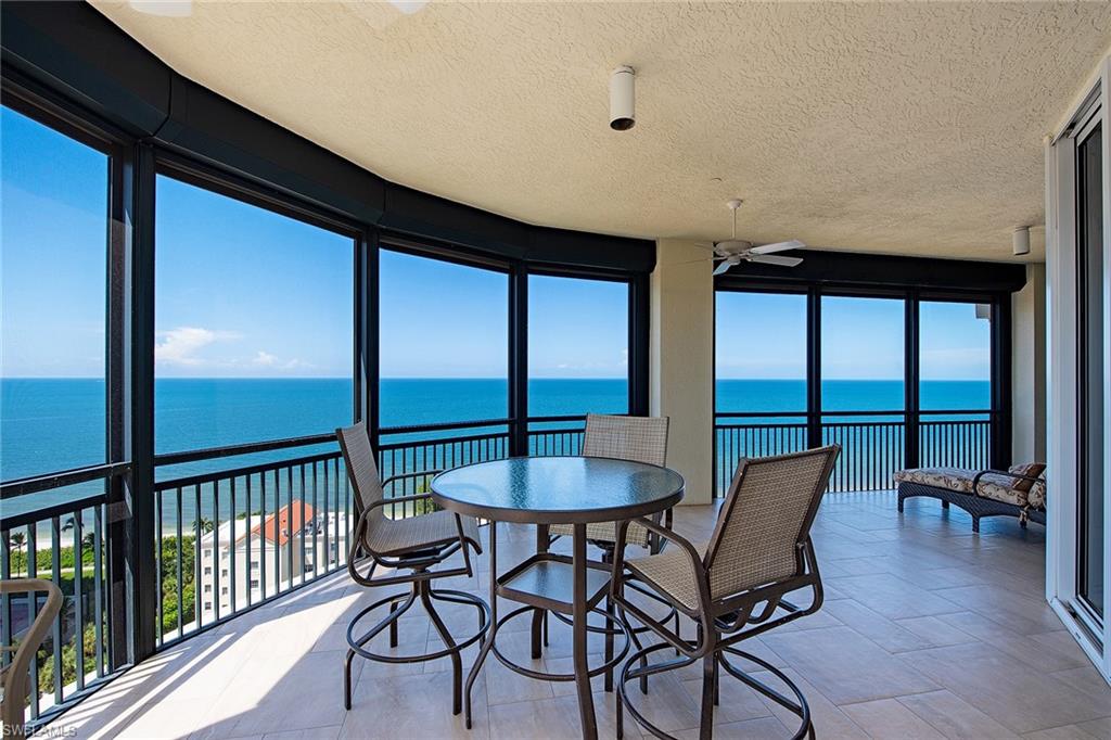 Impeccably presented, exuding taste and elegance, this large south end tower residence provides for truly outstanding views of both the white sand beach and Venetian Bay, with arguably some of the best night time views one can imagine. Comprising 4 over sized bedrooms en suite with a den, this 7250 sq ft home is located on the 16th floor of one of Naples finest buildings. Offered with a private two car garage, numerous built ins, full hurricane protection and top drawer finishes, this residence is the very best in high rise living.