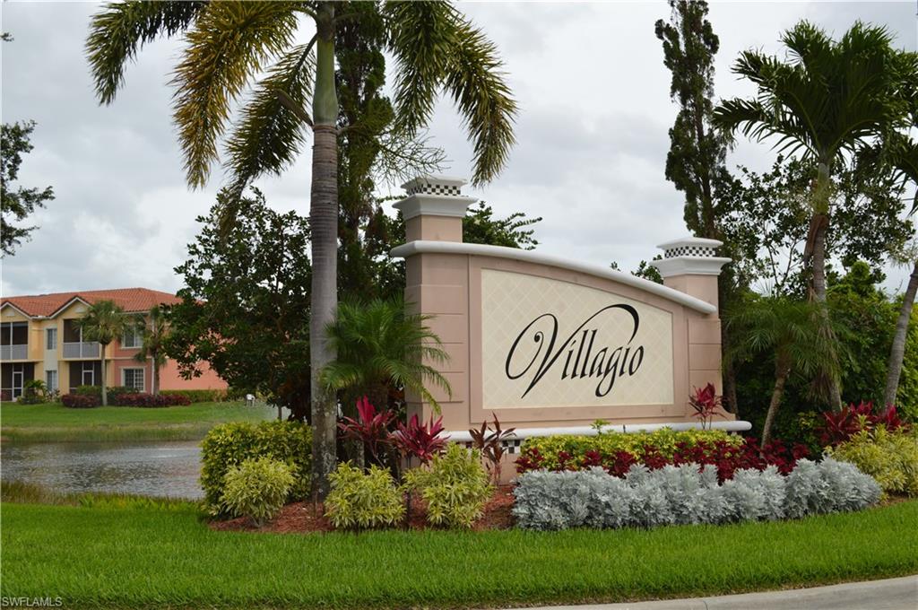 The Jewel of Villagio. Water View, loaded 3 bedroom + den. The PORTOFINO floorplan is the largest size home built in the community with 1828 square feet of under air living space in addition to the one car all concrete attached garage. Matching Granite in the kitchen and baths compliment the 28 inch tile and All new Stainmaster Pet Protect carpeting in bedrooms, den and stairway . The hurricane impact glass windows, volume ceilings, new level three garage floor are just a few of the many features this home has to offer. All New Whirlpool Stainless Steel Appliance package, water heater, fans throughout. New Washer and Dryer with cabinets for great storage above. This home is situated a few houses down from main pool and spa. The town center featuring fitness center, on site Cafe with full menu, movie theater playing 5 nights a week, Royal Scoop ice cream and much more! The community is loaded with social events, live music, cookouts and gatherings. All of this is located in the heart of Estero in a 24 hour man gated commnunity. Low HOA fees include water, cable, building insurance, pest control, and so much more! Come see all that The Villagio has to offer.